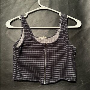 Zip up crop top, size small